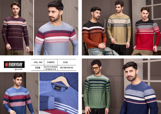 Vol 1158 Everyday Auto Stripes Mens Tshirts Wholesaler India