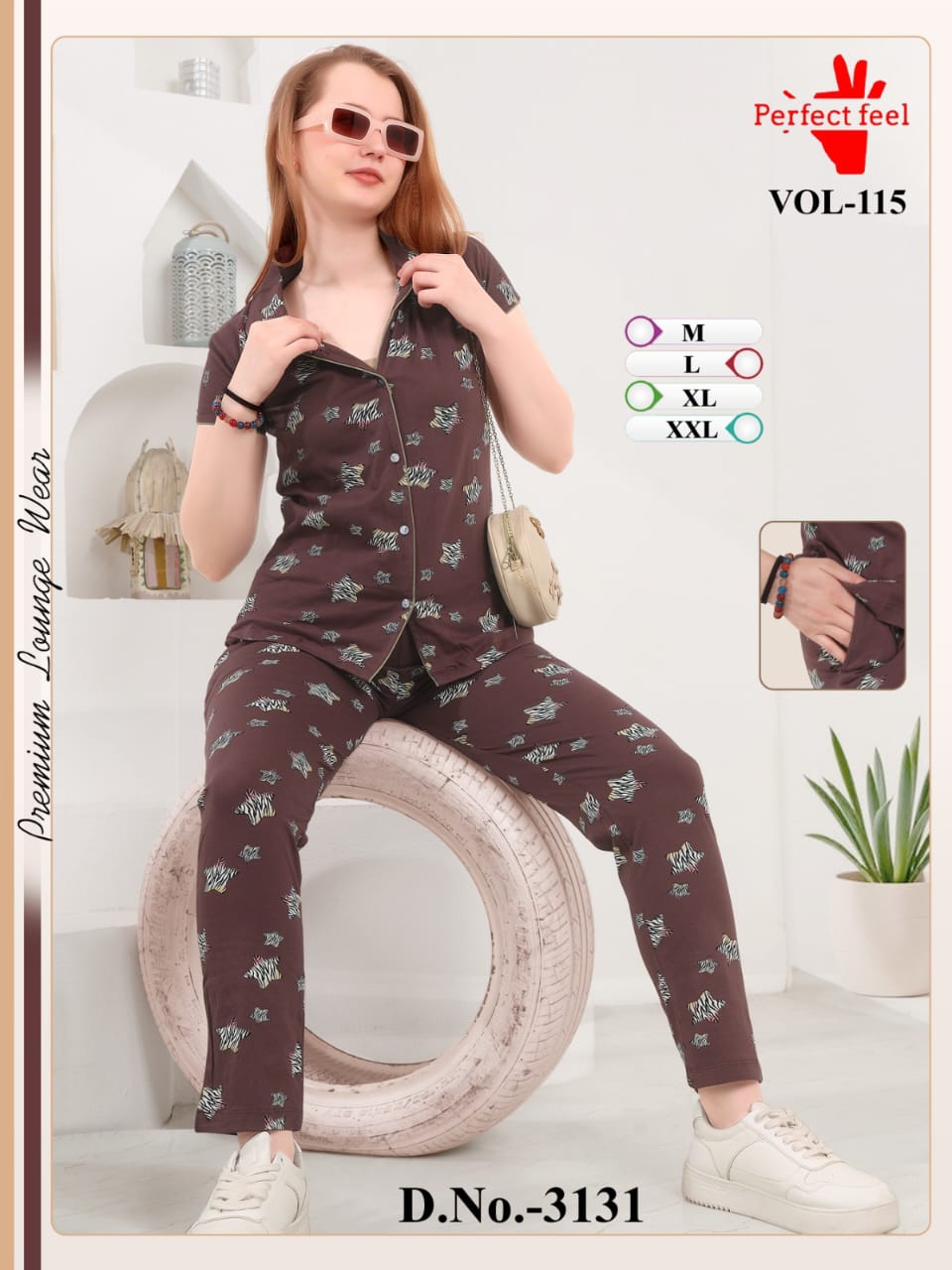 Vol 115 Perfect Feel Hosiery Collar Night Suits Wholesale