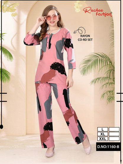 Vol 1160 Ruchee Fashion Rayon Co Ord Set Exporter Ahmedabad