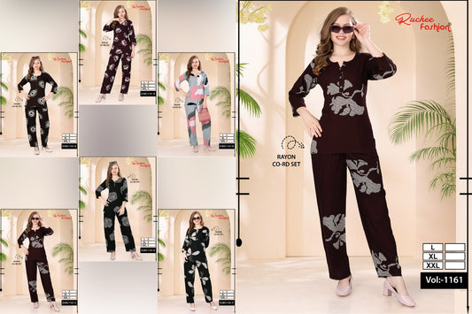 Vol 1161 Ruchee Fashion Rayon Co Ord Set Supplier Ahmedabad