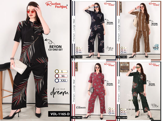 Vol 1165 Ruchee Fashion Rayon Co Ord Set Manufacturer Ahmedabad