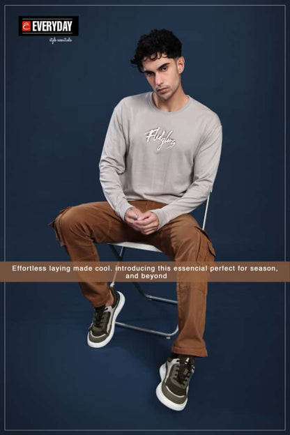 Vol 1166 Full Sleeves Everyday Cotton Looper Mens Tshirts Wholesale Price