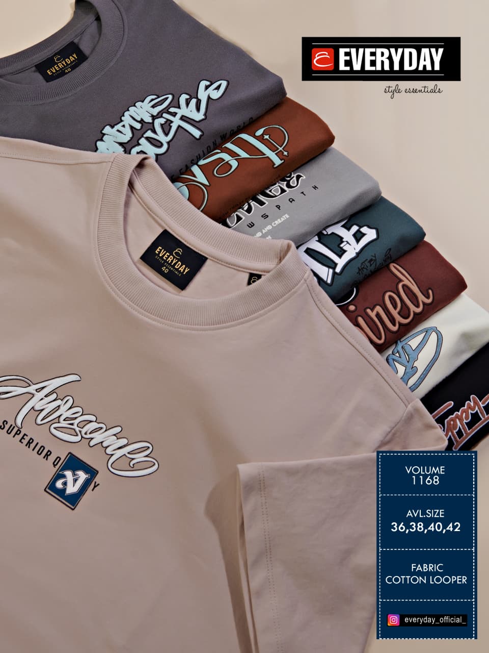 Vol 1168 Everyday Cotton Looper Mens Tshirts Wholesale Rate