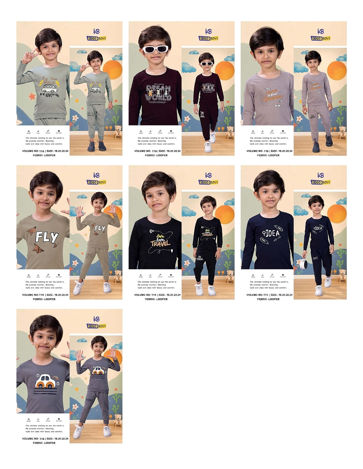 Vol 116 Kiddo Looper Boys Co Ord Set Wholesaler India