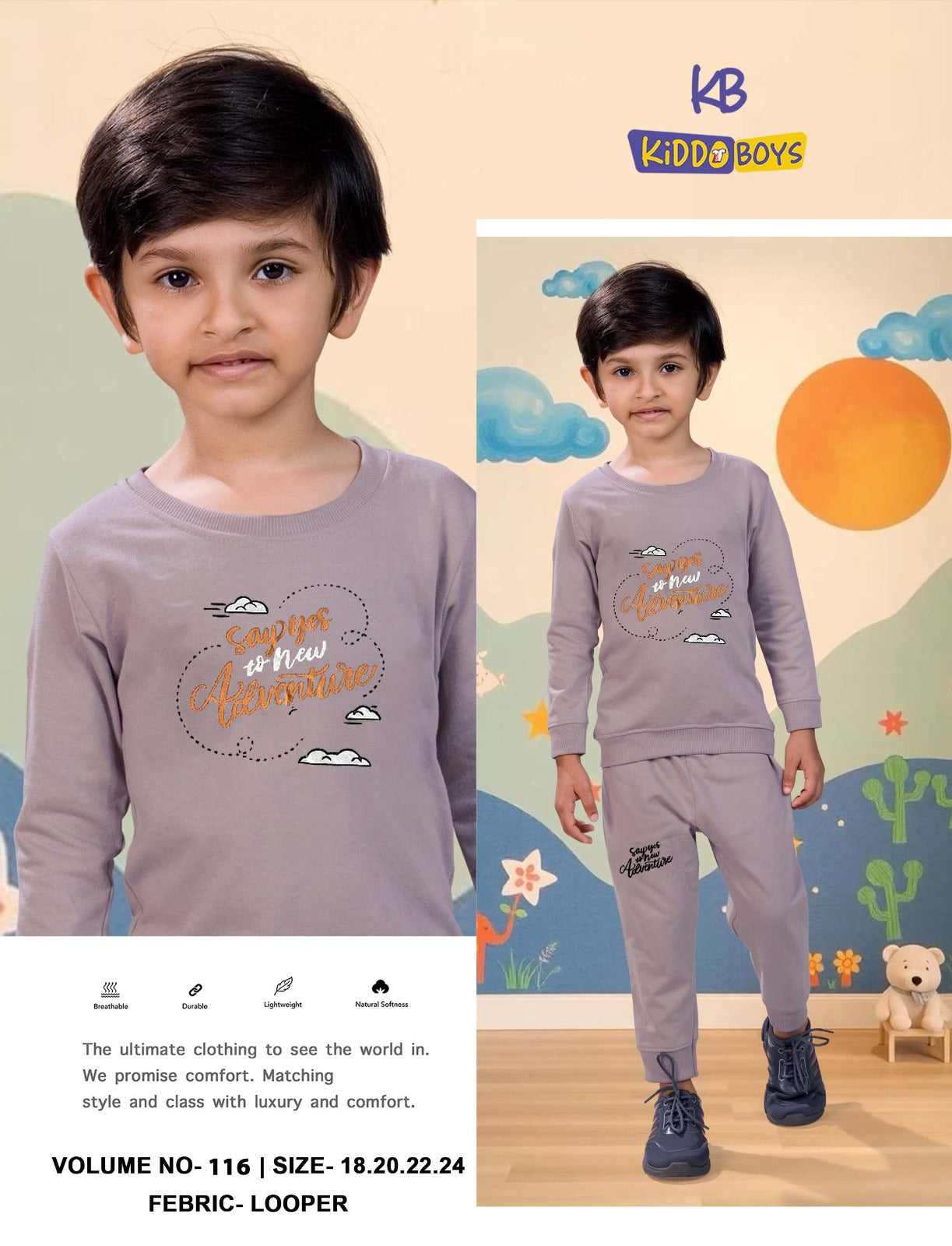 Vol 116 Kiddo Looper Boys Co Ord Set Wholesaler India