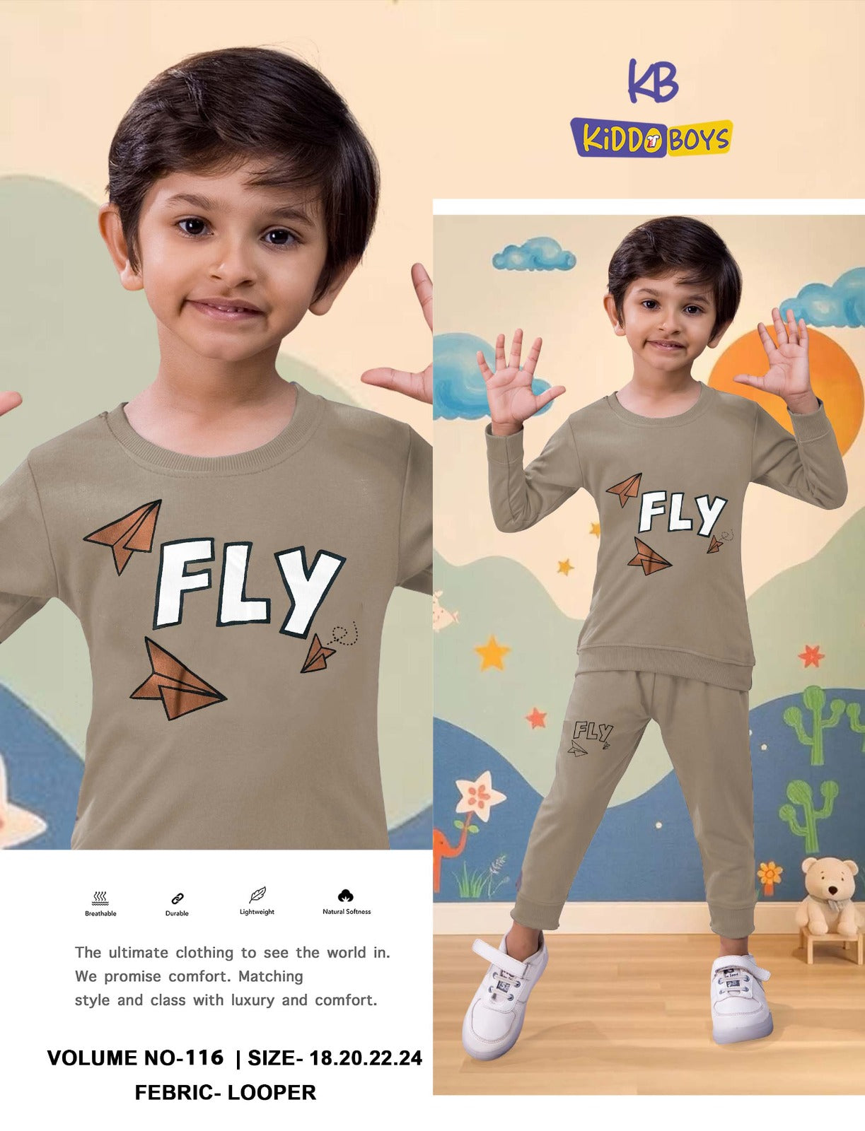 Vol 116 Kiddo Looper Boys Co Ord Set Wholesaler India