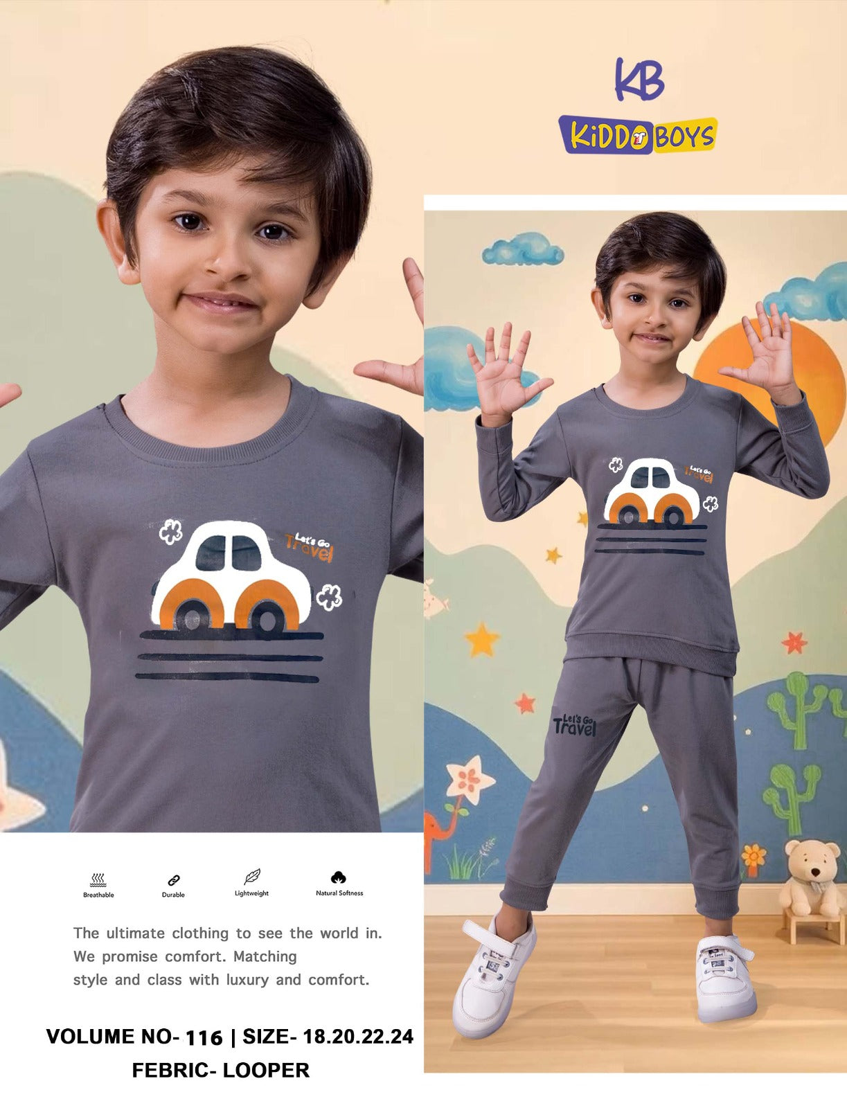 Vol 116 Kiddo Looper Boys Co Ord Set Wholesaler India