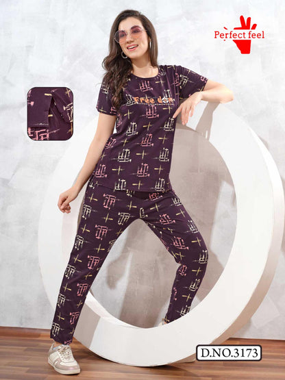 Vol 118 Print Perfect Feel Hosiery Pyjama Night Suits Supplier Gujarat