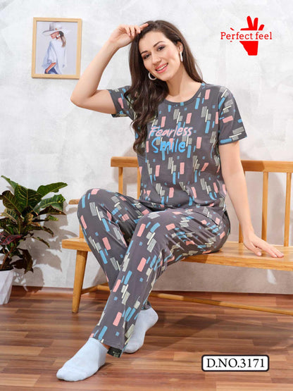 Vol 118 Print Perfect Feel Hosiery Pyjama Night Suits Supplier Gujarat