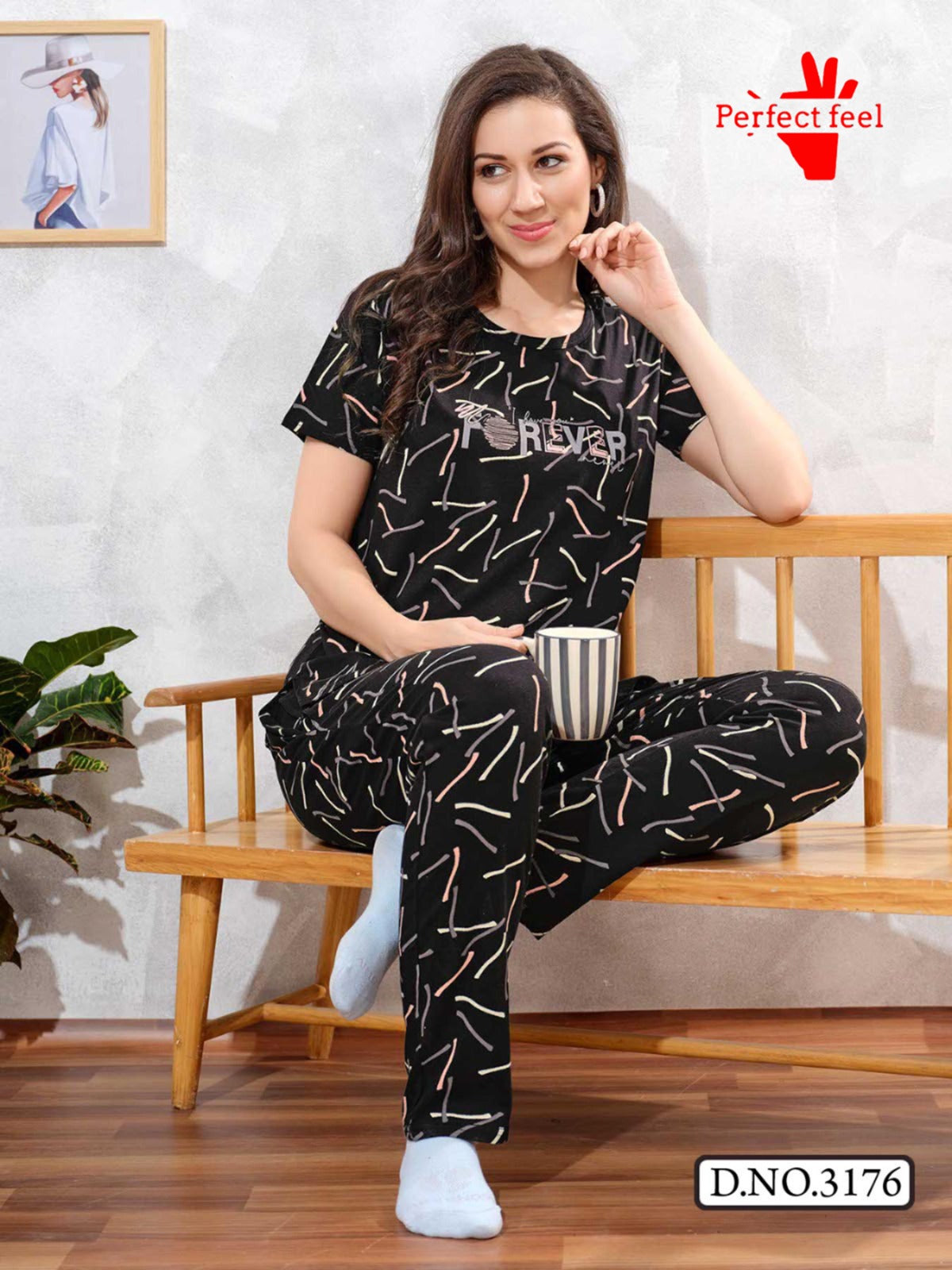 Vol 118 Print Perfect Feel Hosiery Pyjama Night Suits Supplier Gujarat