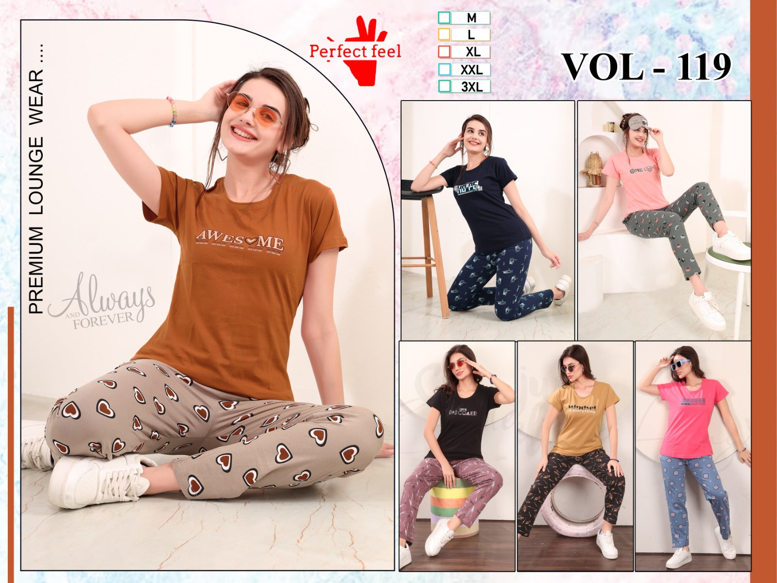 Vol 119 Perfect Feel Pyjama Night Suits Supplier Ahmedabad