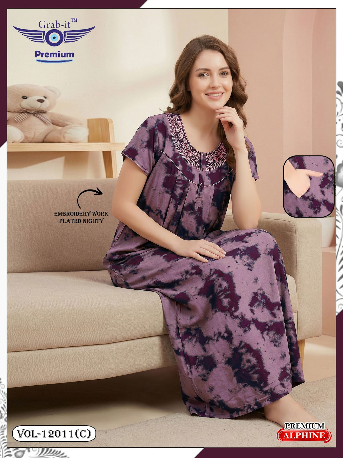 Vol 12008-12013 Grab It Alpine Night Gowns Wholesaler Gujarat