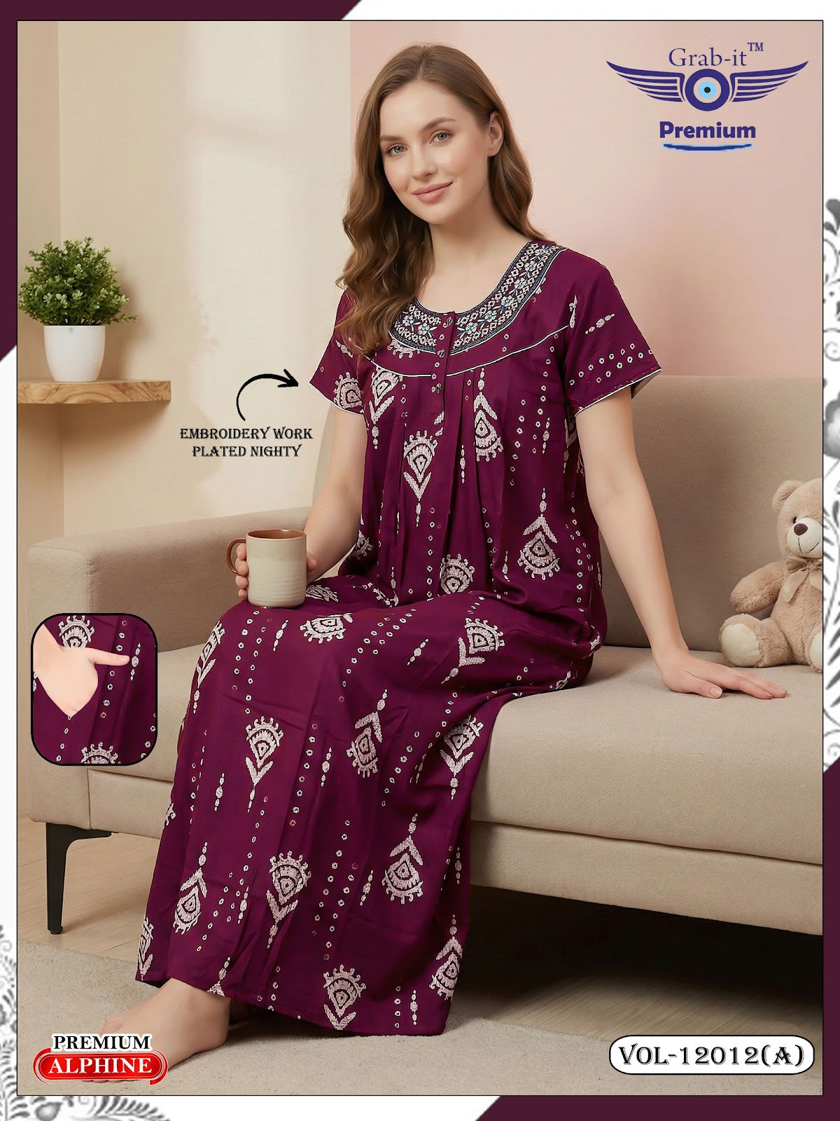 Vol 12008-12013 Grab It Alpine Night Gowns Wholesaler Gujarat