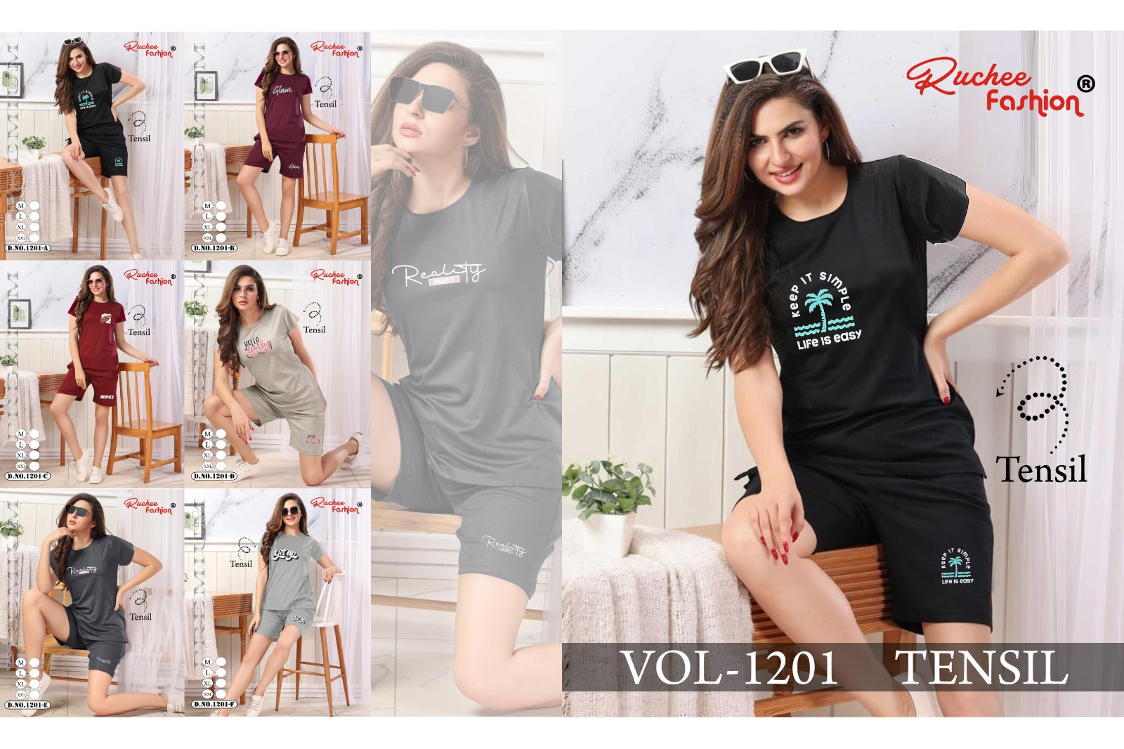 Vol 1201 Ruchee Fashion Tencil Shorts Night Suits Exporter