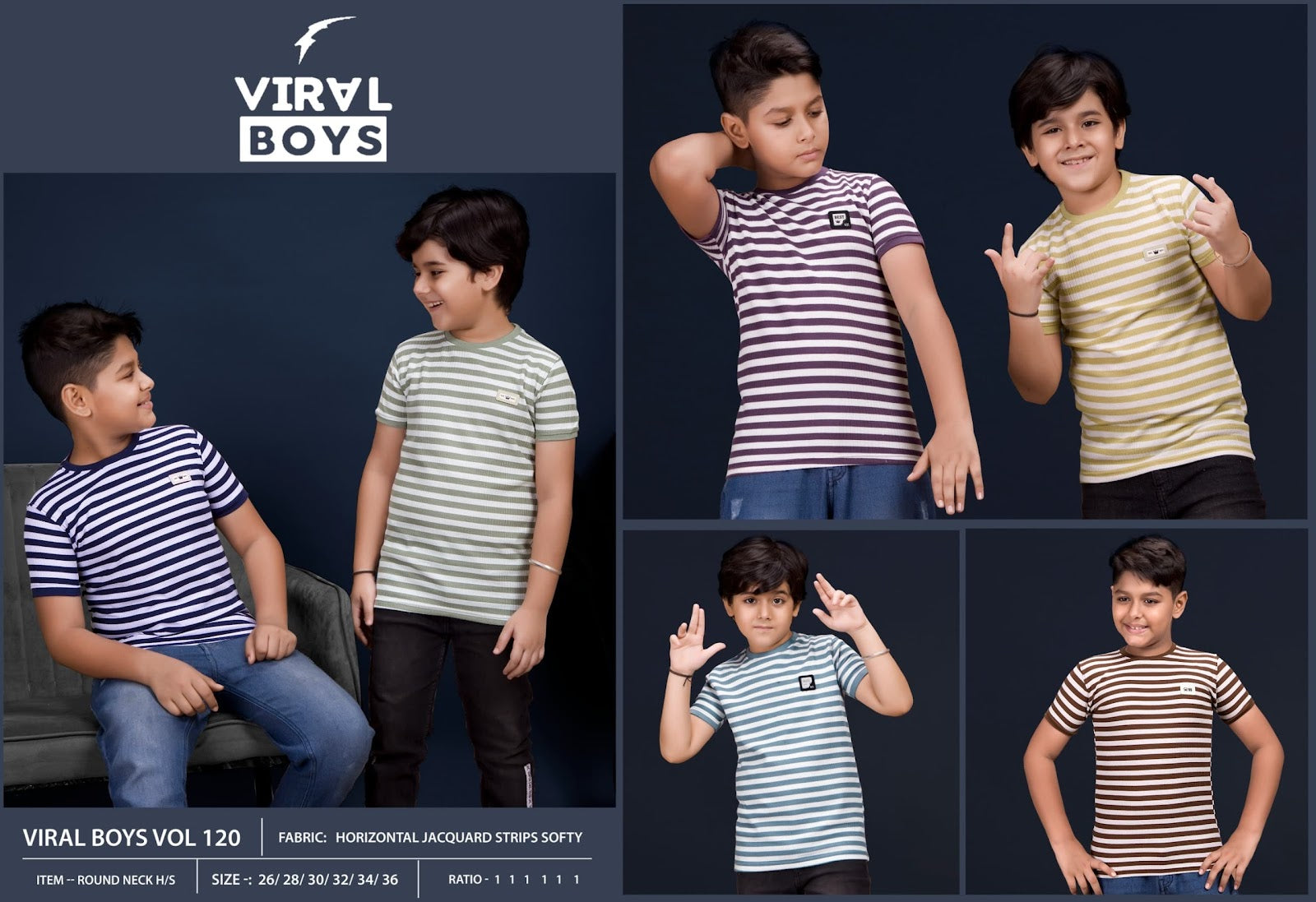 Vol 120 Viral Jacquard Boys Tshirt Supplier Ahmedabad
