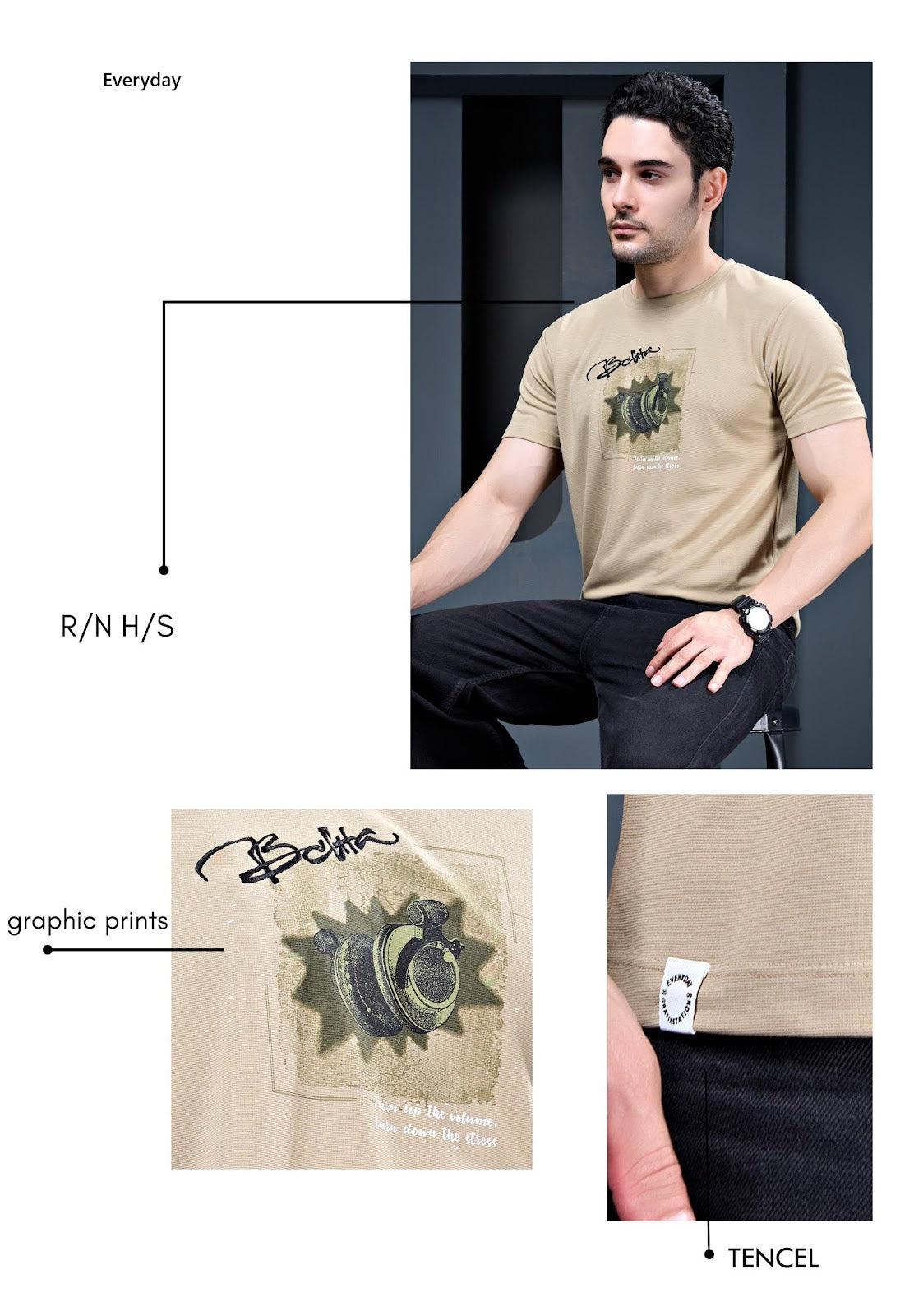 Vol 1229 Everyday Tencil Lycra Mens Tshirts Wholesaler