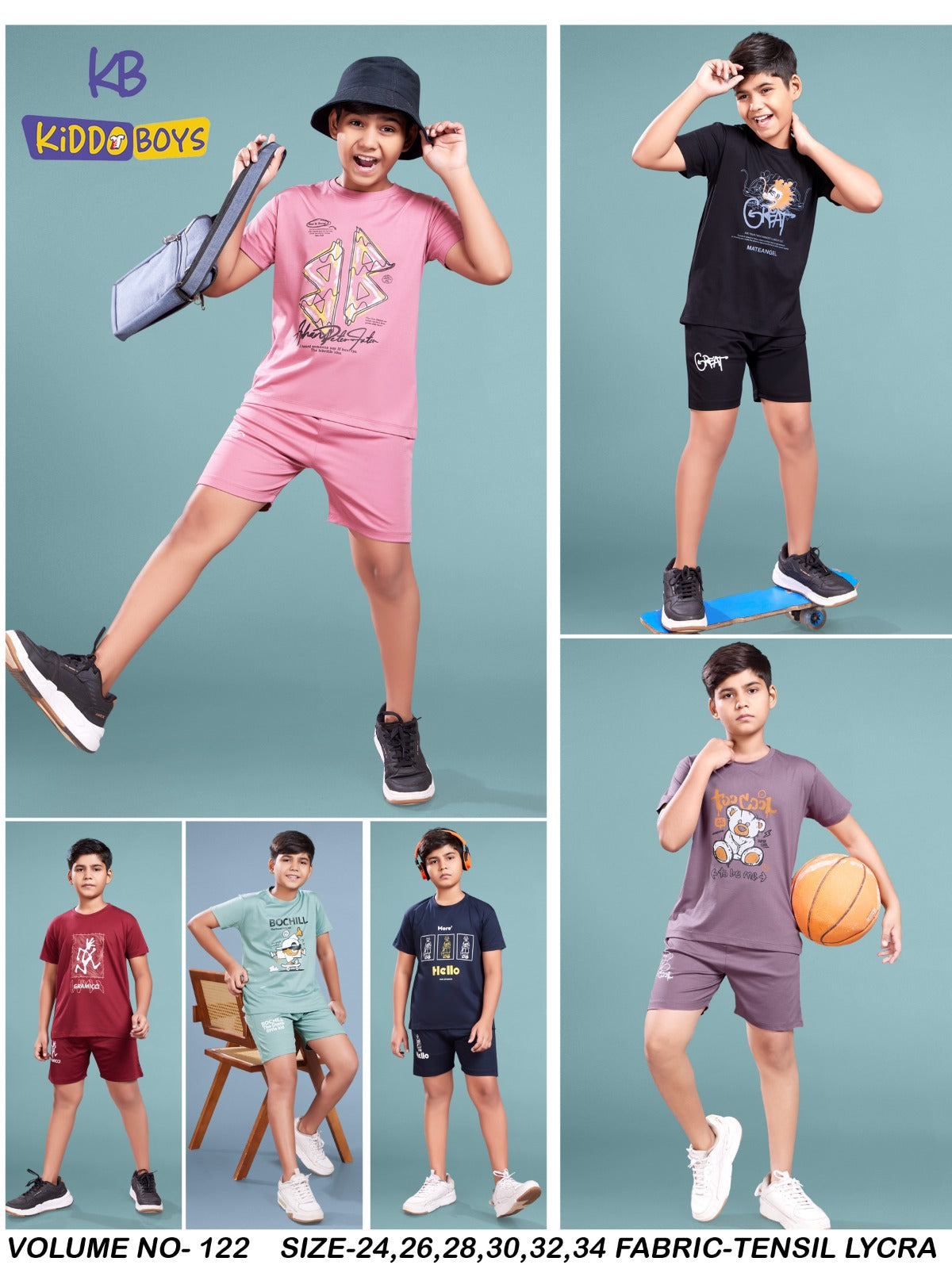 Vol 122 Kiddo Tencil Lycra Boys Shorts Set Supplier India