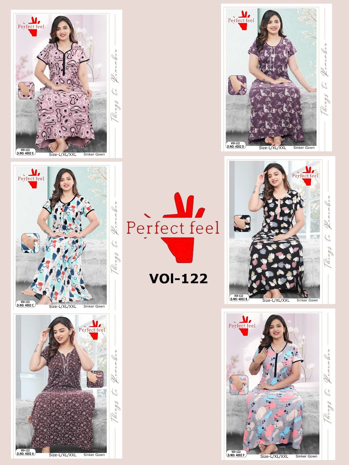 Vol 122 Perfect Feel Sinker Night Gowns Manufacturer Gujarat