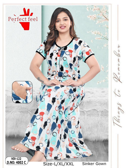 Vol 122 Perfect Feel Sinker Night Gowns Manufacturer Gujarat