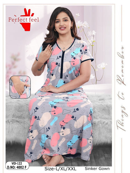Vol 122 Perfect Feel Sinker Night Gowns Manufacturer Gujarat