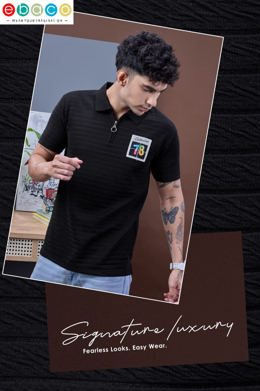Vol 1233 Ebaco Jacquard Knit Mens Tshirts Supplier India