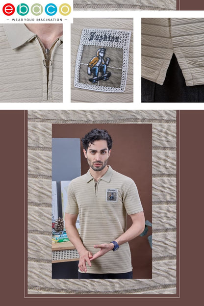 Vol 1233 Ebaco Jacquard Knit Mens Tshirts Supplier India