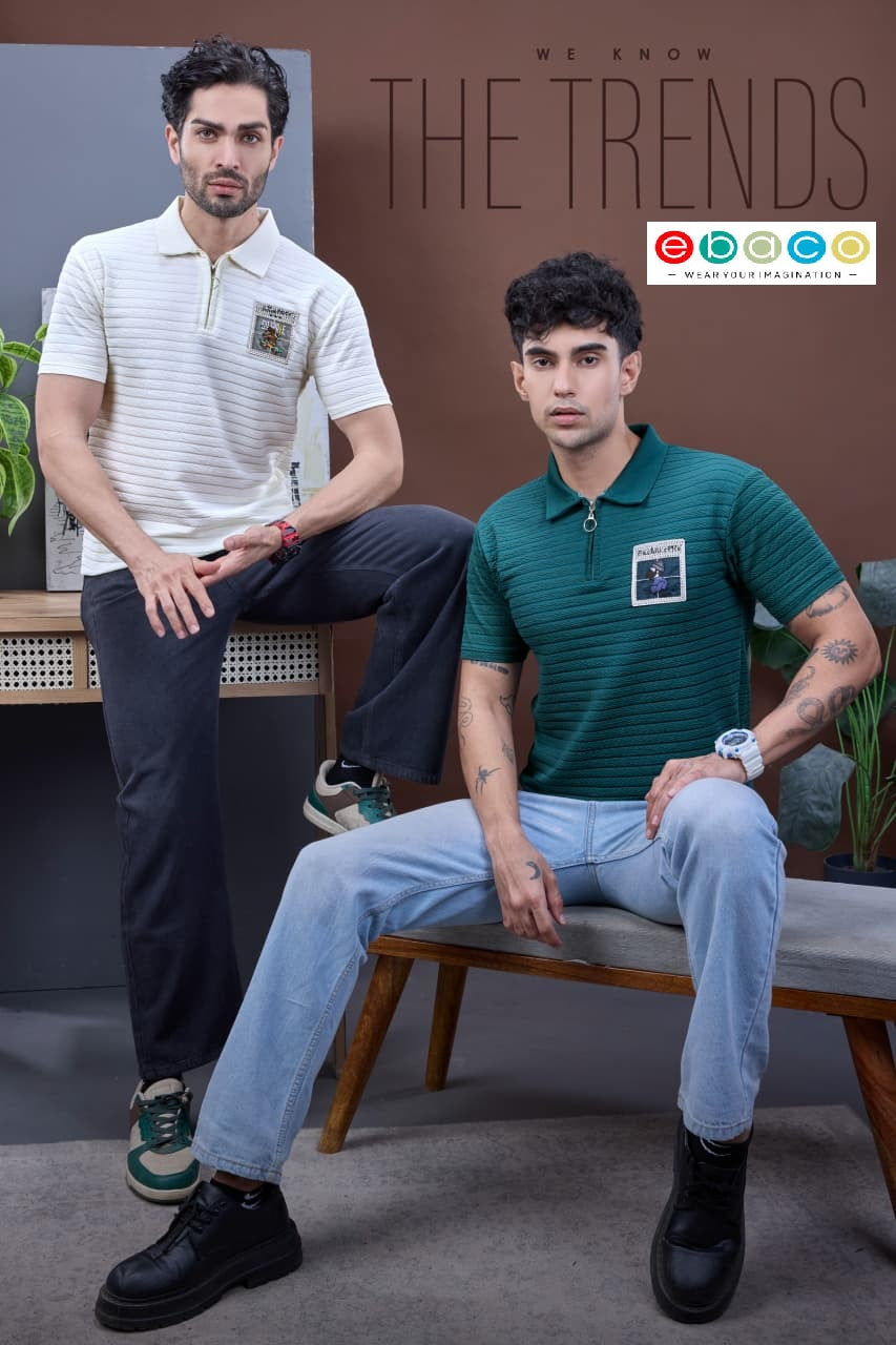 Vol 1233 Ebaco Jacquard Knit Mens Tshirts Supplier India
