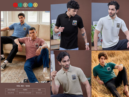 Vol 1233 Ebaco Jacquard Knit Mens Tshirts Supplier India