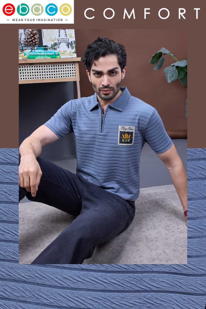 Vol 1233 Ebaco Jacquard Knit Mens Tshirts Supplier India