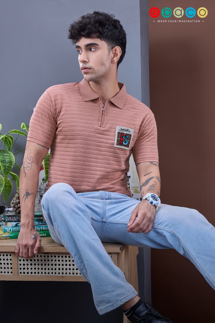 Vol 1233 Ebaco Jacquard Knit Mens Tshirts Supplier India