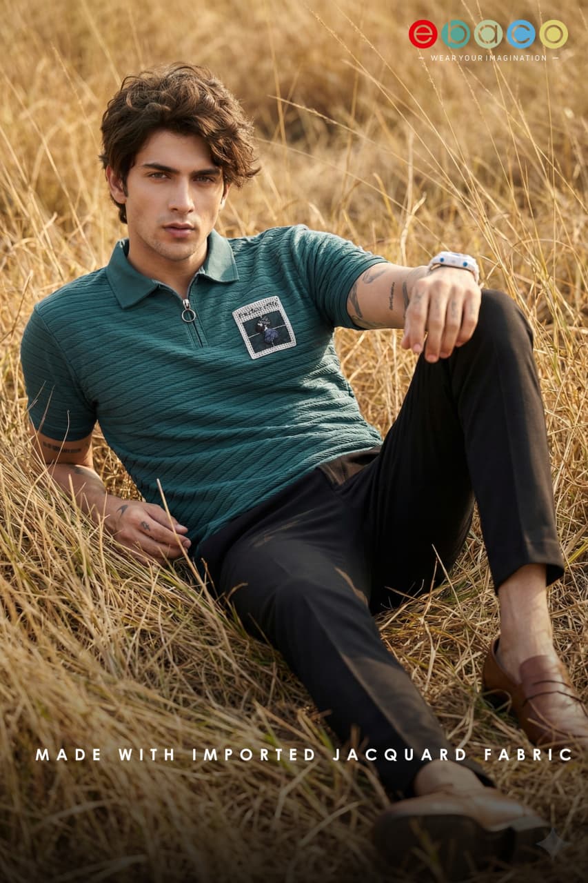 Vol 1233 Ebaco Jacquard Knit Mens Tshirts Supplier India