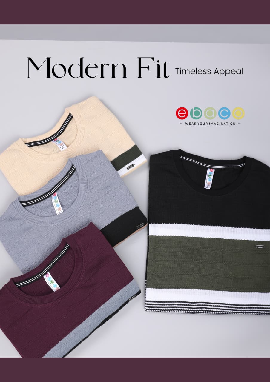 Vol 1237 Ebaco Auto Stripes Mens Tshirts Manufacturer India