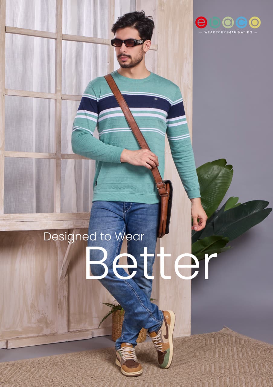 Vol 1237 Ebaco Auto Stripes Mens Tshirts Manufacturer India