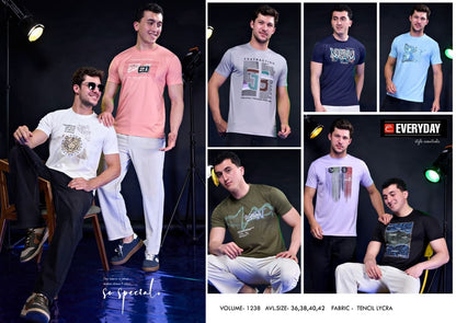 Vol 1238 Everyday Tencil Lycra Mens Tshirts Exporter India