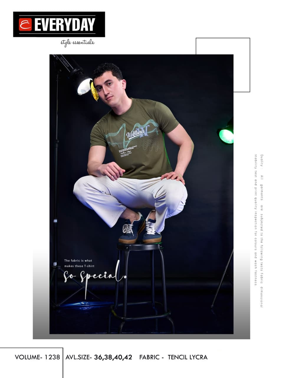 Vol 1238 Everyday Tencil Lycra Mens Tshirts Exporter India