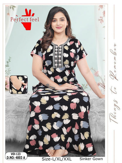 Vol 123 Perfect Feel Sinker Night Gowns Supplier Gujarat