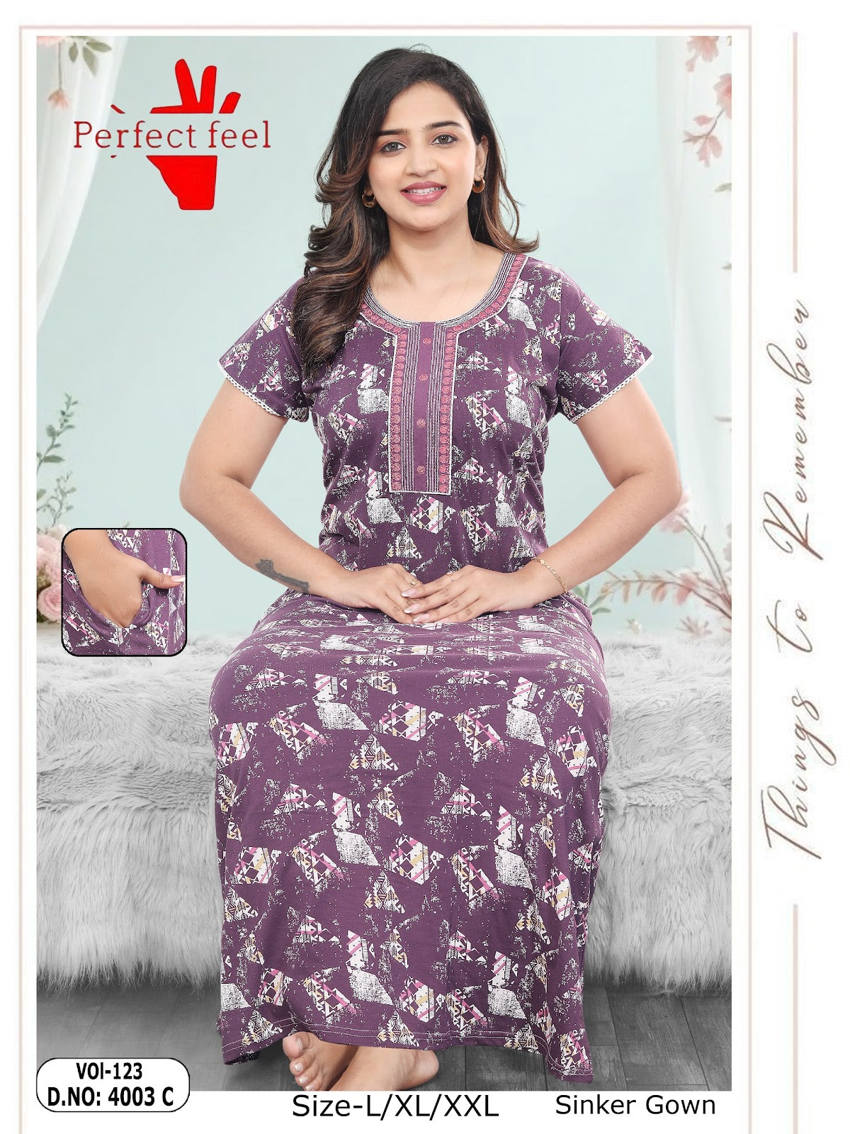 Vol 123 Perfect Feel Sinker Night Gowns Supplier Gujarat