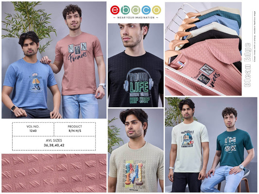 Vol 1240 Ebaco Jacquard Knit Mens Tshirts Manufacturer