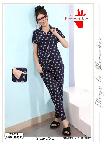 Vol 124 Perfect Feel Sinker Collar Night Suits Supplier