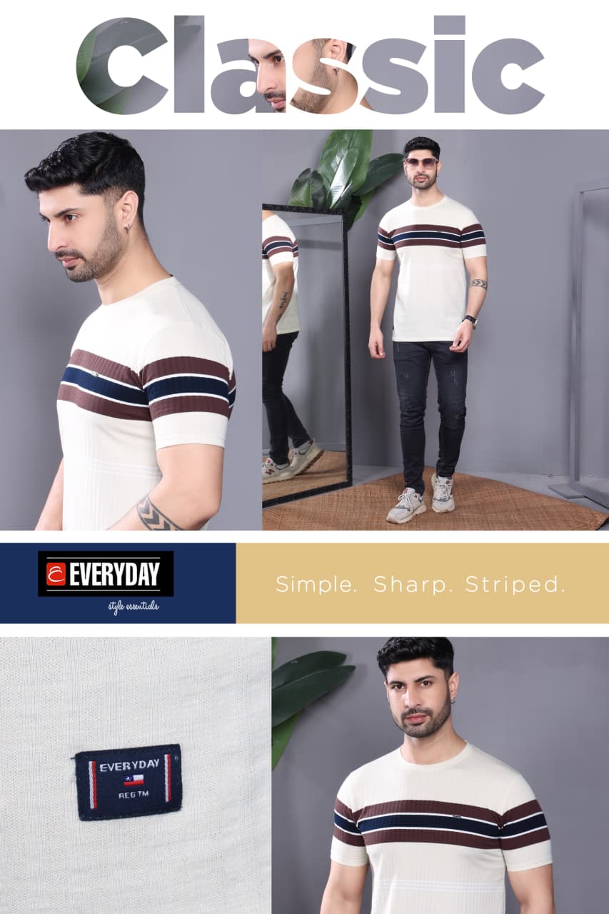 Vol 1252 Everyday Auto Stripes Mens Tshirts Wholesaler