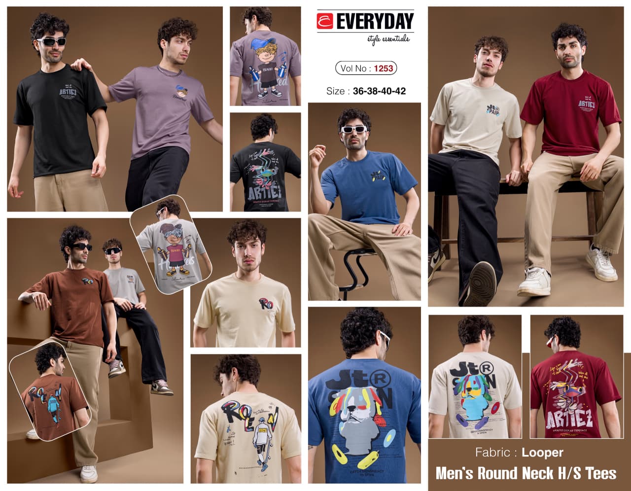 Vol 1253 Everyday Looper Mens Tshirts Wholesaler