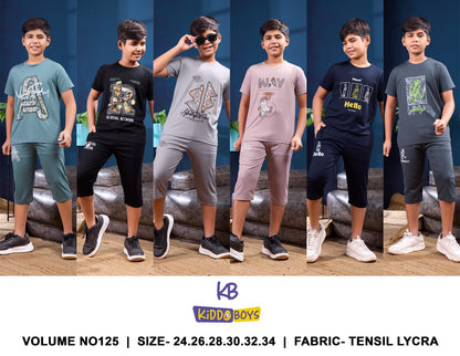 Vol 125 Kiddo Tencil Lycra Boys Capri Night Suit Supplier Ahmedabad