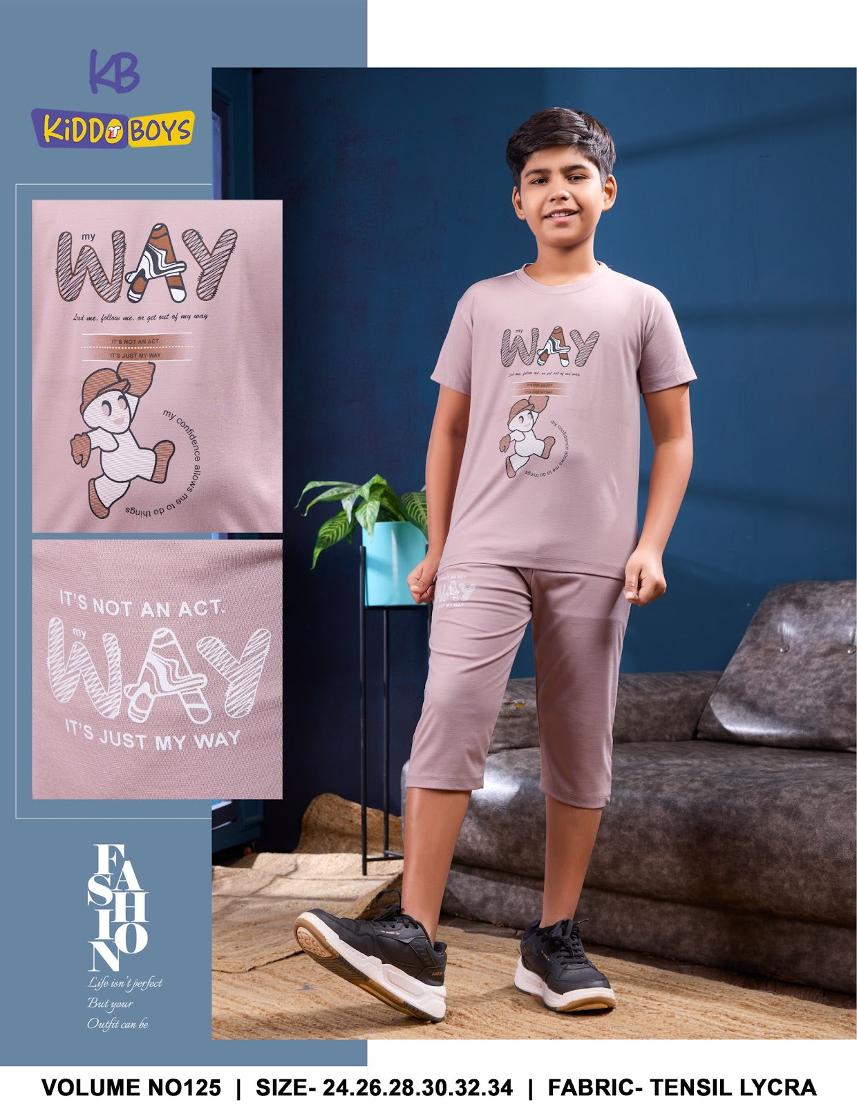 Vol 125 Kiddo Tencil Lycra Boys Capri Night Suit Supplier Ahmedabad