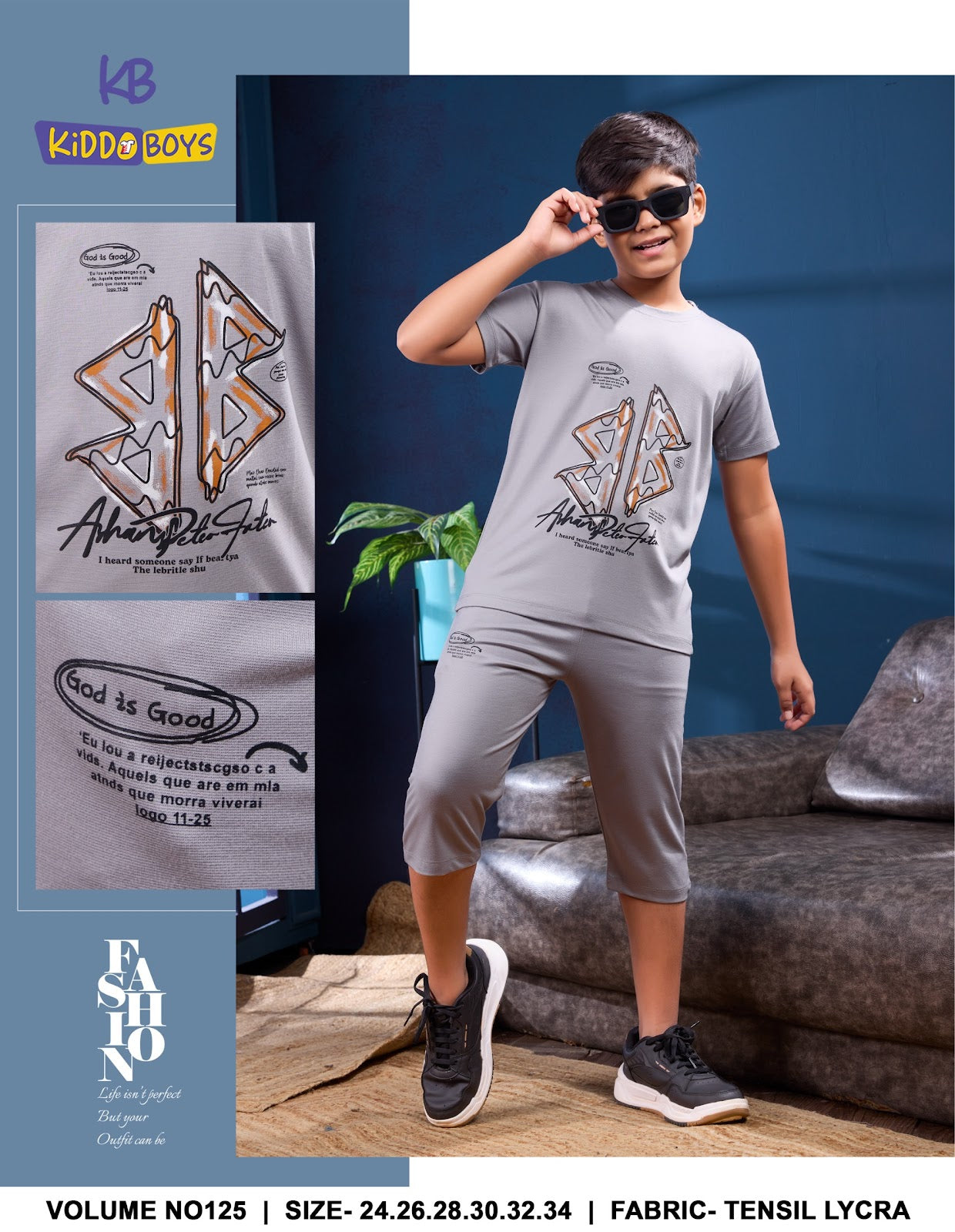 Vol 125 Kiddo Tencil Lycra Boys Capri Night Suit Supplier Ahmedabad