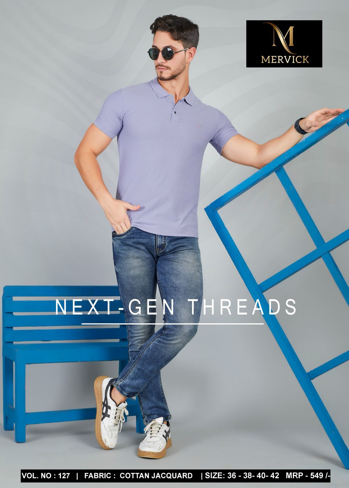 Vol 127 Mervick Cotton Jacquard Mens Tshirts Manufacturer Gujarat