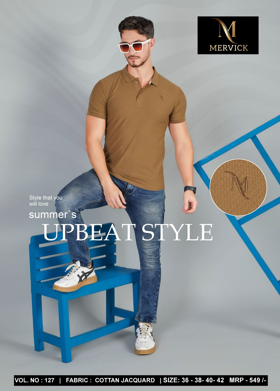 Vol 127 Mervick Cotton Jacquard Mens Tshirts Manufacturer Gujarat