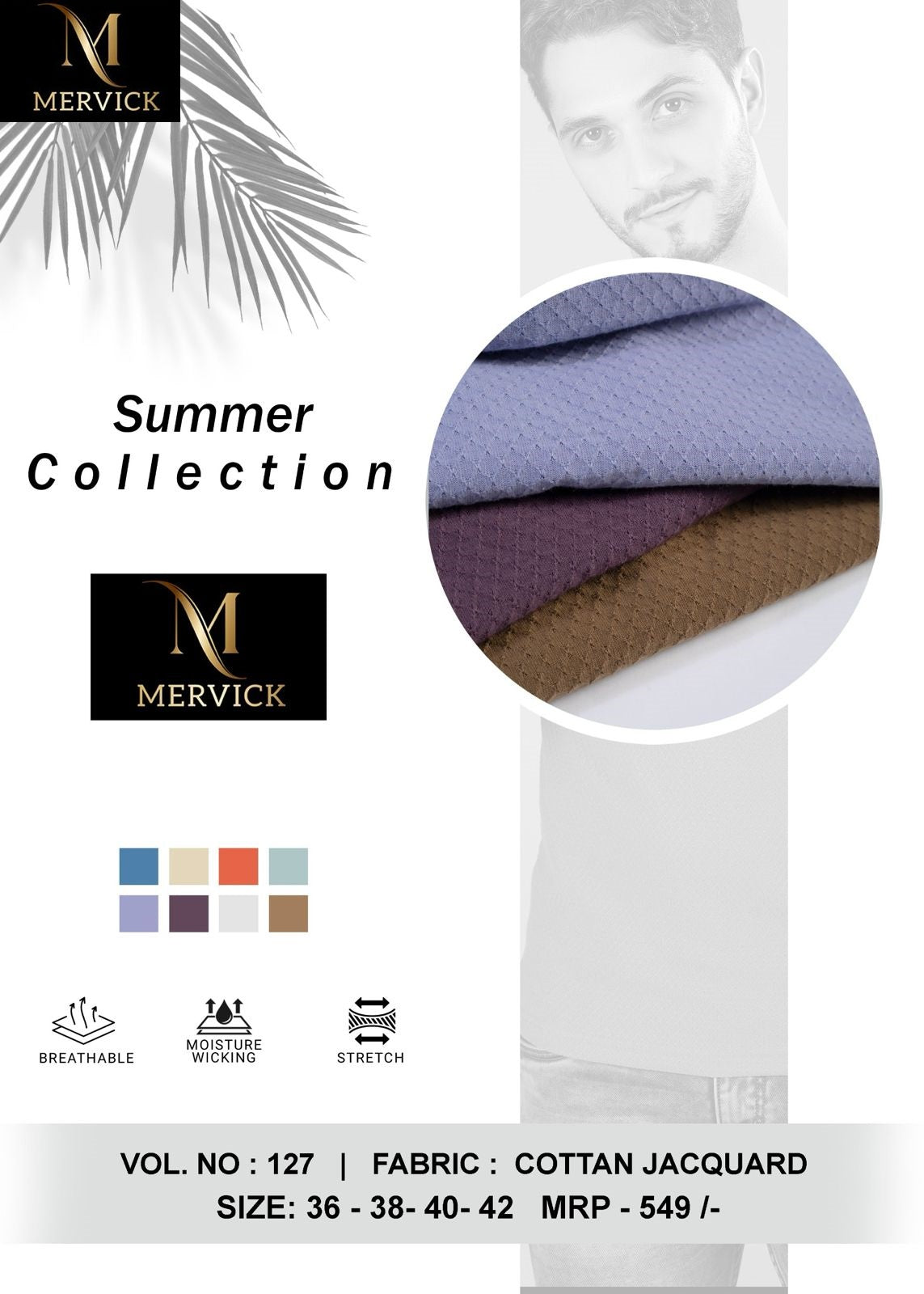 Vol 127 Mervick Cotton Jacquard Mens Tshirts Manufacturer Gujarat