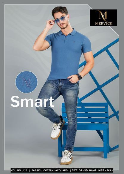 Vol 127 Mervick Cotton Jacquard Mens Tshirts Manufacturer Gujarat