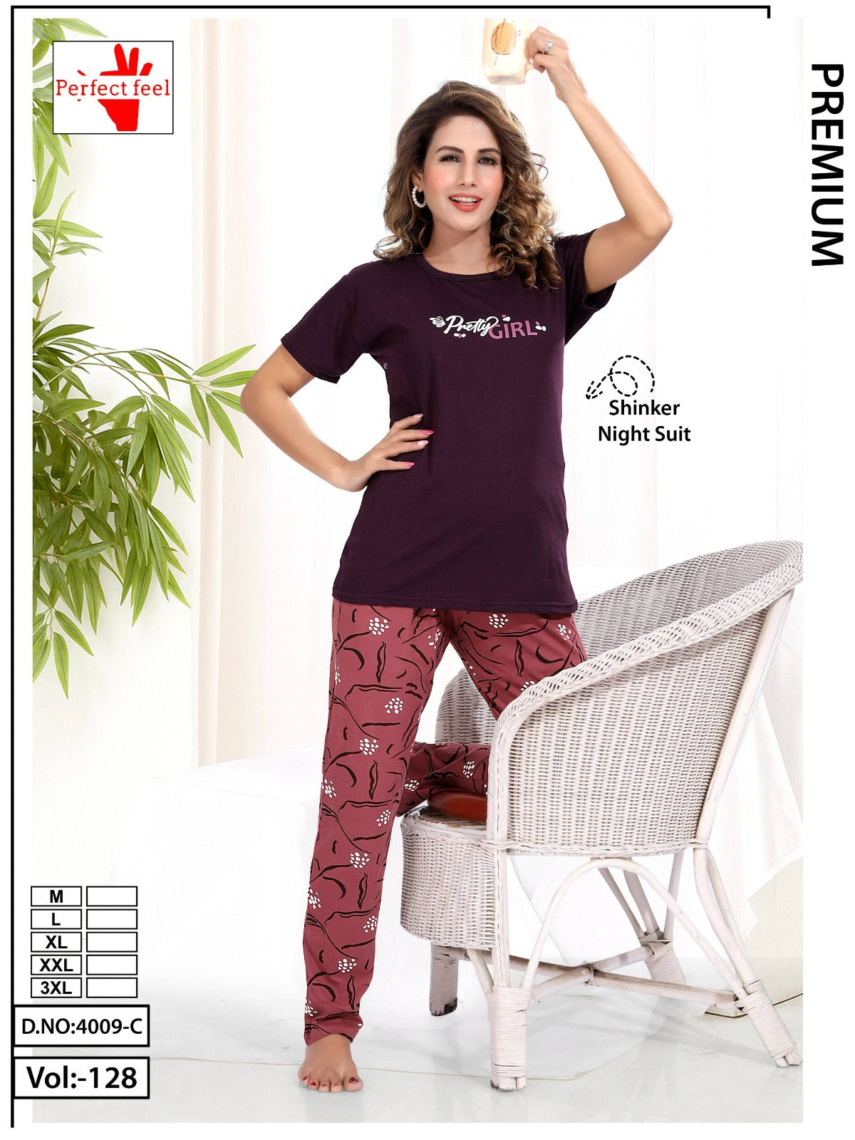Vol 128 Perfect Feel Sinker Pyjama Night Suits Wholesaler Ahmedabad