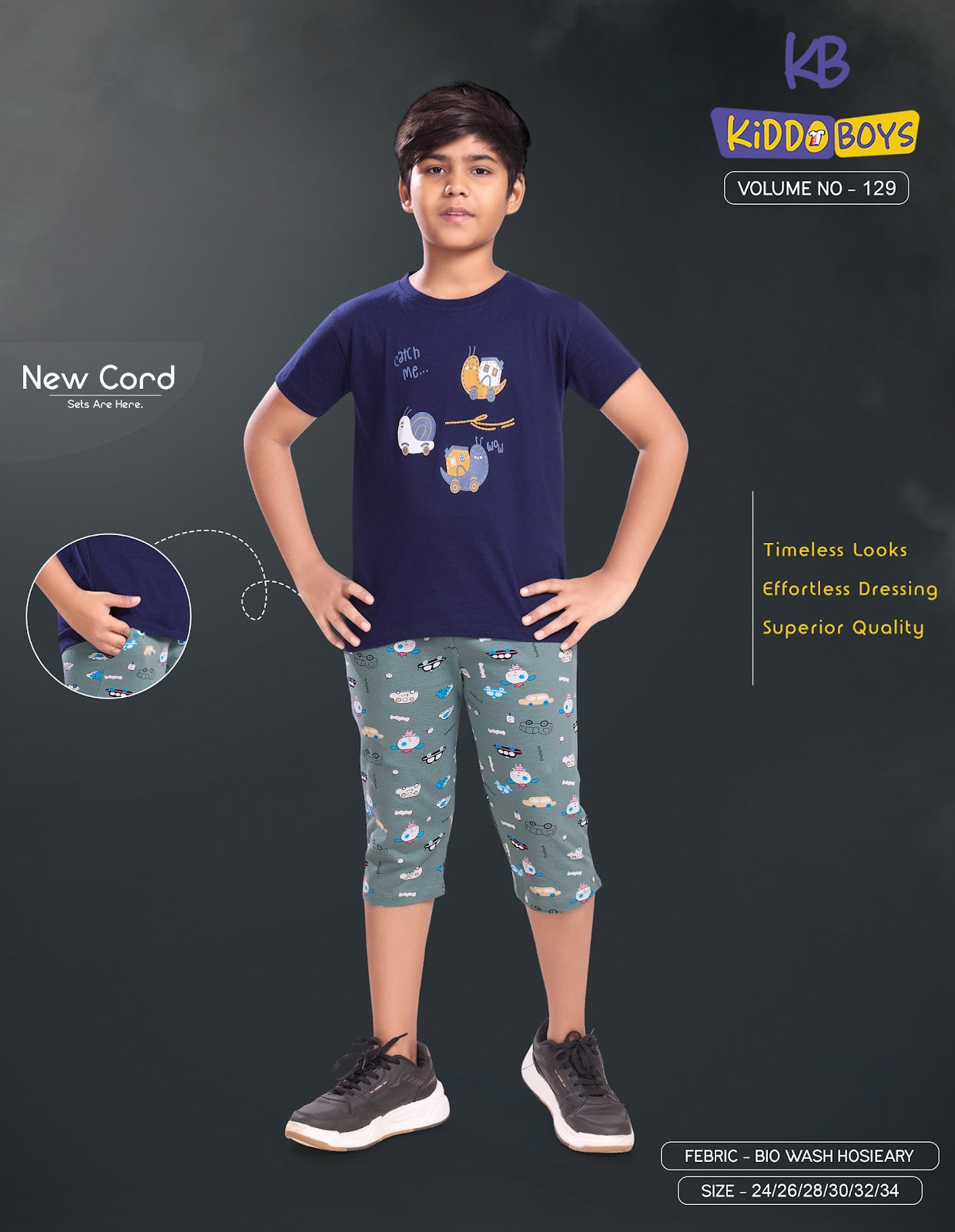 Vol 129 Kiddo Hosiery Boys Capri Night Suit Manufacturer India